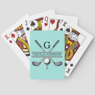Minimalistisk Anpassningsbar Golf Monogram-design Casinokort