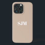 Minimalistisk Anpassningsbar i monogram initialer<br><div class="desc">Minimalistisk Anpassningsbar i monogram initialer namn eller text beige än neutralt och vit iphone case. Anpassade vit text,  beige solid oformaterad bakgrund (du kan även ta bort texten) Minimalistisk enkel chic av modern elegant. Finns i alla iPhone- och Samsung-modeller.</div>