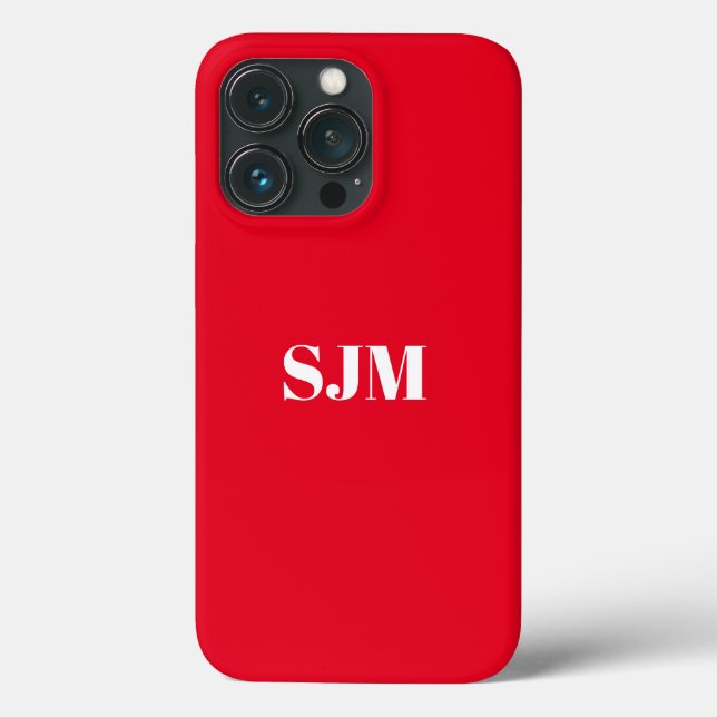 Minimalistisk Anpassningsbar i namn-rött, monogram (Baksida)