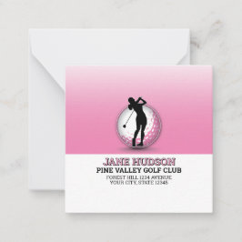 Minimalistisk Anpassningsbar Kvinnor Golfer Monogr Anteckningskort