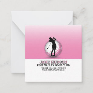 Minimalistisk Anpassningsbar Kvinnor Golfer Monogr Anteckningskort