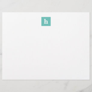 Minimalistisk Anpassningsbar, monogram Aqua Blue Brevhuvud