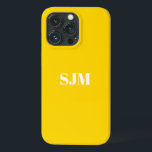 Minimalistisk Anpassningsbar, monogram namn golden<br><div class="desc">Minimalistisk Anpassningsbar i monogram namn solny gyllene gult och vit iPhone 11 Fodral</div>