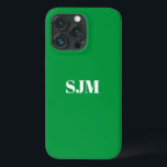 Minimalistisk Anpassningsbar, monogram namn grönt<br><div class="desc">Minimalistisk Anpassningsbar,  monogram namn kelly grönt och vit iPhone 11 Fodral</div>