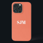 Minimalistisk Anpassningsbar, monogram namn laxora<br><div class="desc">Minimalistisk Anpassningsbar,  monogram namn lax orange och vit iPhone 11 Fodral</div>