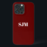 Minimalistisk Anpassningsbar, monogram namn maron<br><div class="desc">Minimalistisk Anpassningsbar,  monogram namn maron vin och vit iPhone 11 Fodral</div>