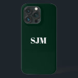 Minimalistisk Anpassningsbar, monogram namn mörk g<br><div class="desc">Minimalistisk Anpassningsbar iPhone 11 Fodral i namn mörk grönt iPhone 11 gräs</div>