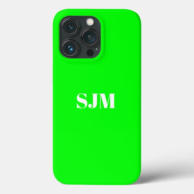 Minimalistisk Anpassningsbar monogram namn neon gr (Baksida)