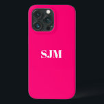 Minimalistisk Anpassningsbar-monogram namn shock r<br><div class="desc">Minimalistisk Anpassningsbar,  monogram namn shock rosa fuchsia och vit iPhone 11 Fodral</div>