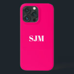 Minimalistisk Anpassningsbar-monogram namn shock r<br><div class="desc">Minimalistisk Anpassningsbar,  monogram namn shock rosa fuchsia och vit iPhone 11 Fodral</div>