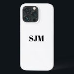 Minimalistisk Anpassningsbar, monogram namn svartv<br><div class="desc">Minimalistisk Anpassningsbar,  monogram namn svart och vit iPhone 11 Fodral</div>