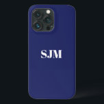 Minimalistisk Anpassningsbar, monogram, vit marin<br><div class="desc">Minimalistisk Anpassningsbar,  monogram namn,  vit iPhone 11 Fodral</div>