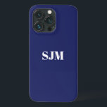 Minimalistisk Anpassningsbar, monogram, vit marin<br><div class="desc">Minimalistisk Anpassningsbar,  monogram namn,  vit iPhone 11 Fodral</div>