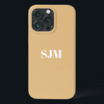 Minimalistisk Anpassningsbar, namn-kamelvit monogr<br><div class="desc">Minimalistisk Anpassningsbar monogram namn-kamel och vit iPhone 11 Fodral</div>
