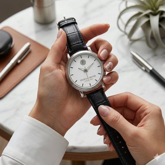 Minimalistisk anpassningsbar namnurmodern elegant  armbandsur (Minimalist Custom Name Watch Modern Elegant Style)