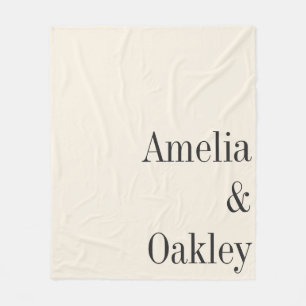 Minimalistisk Anpassningsbar om Ecru Black Elegant Fleecefilt