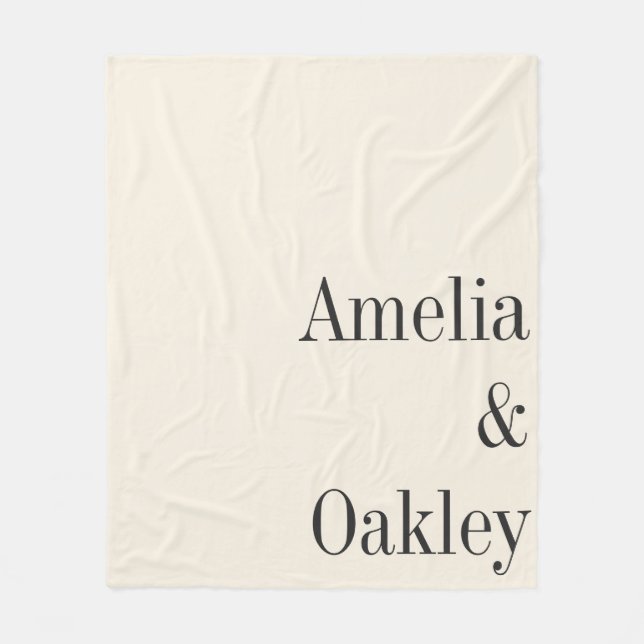 Minimalistisk Anpassningsbar om Ecru Black Elegant Fleecefilt (Framsidan)