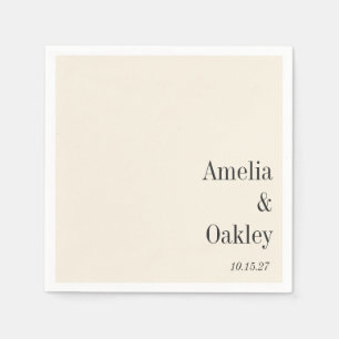 Minimalistisk Anpassningsbar om Ecru Black Elegant Pappersservett