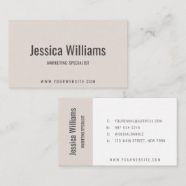 Minimalistisk Anpassningsbar Professionell Beige Visitkort