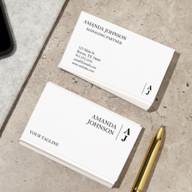 Minimalistisk anpassningsbar visitkort (Custom monogram business cards)