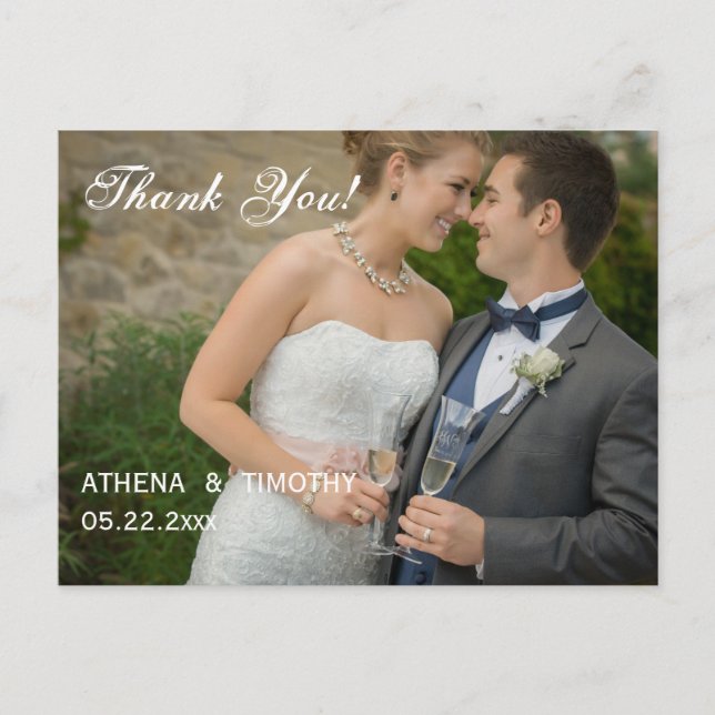 Minimalistisk Anpassningsbar - vykort för foto-Tac (Framsida)