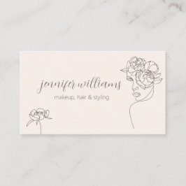 Minimalistisk Ansikte Beauty Logotyp Makeup Artist Visitkort