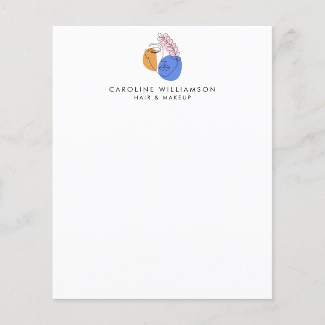 Minimalistisk Ansikte Line Art Business Abstrakt P (Framsida)