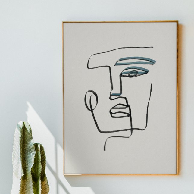 Minimalistisk Ansikte Line Art Teckning Poster (Skapare uppladdad)