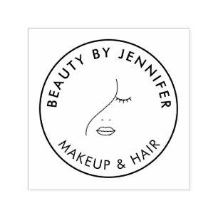 Minimalistisk Ansikte-Logotyp-makeup-artist Självfärgande Stämpel