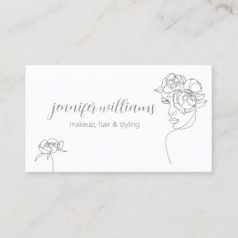 Minimalistisk Ansikte-Logotyp-makeup-artist Visitkort