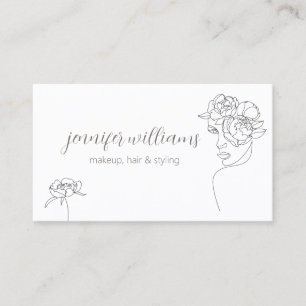 Minimalistisk Ansikte-Logotyp-makeup-artist Visitkort