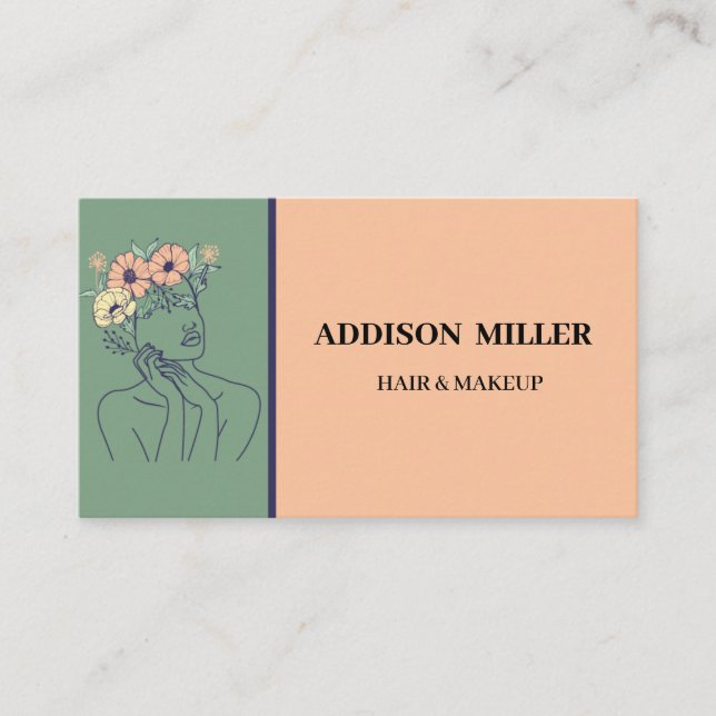 Minimalistisk Ansikte-skönhet och makeup &QR-kod Visitkort (Framsida)