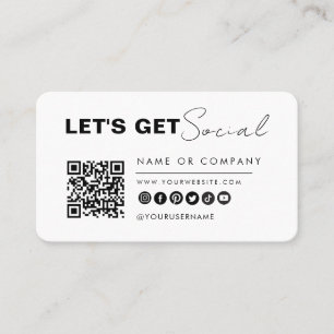 Minimalistisk anslutning med USA QR-kod Modern vit Visitkort