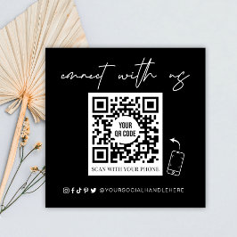Minimalistisk anslutning med USA QR-kodskannerbar  Fyrkantigt Visitkort