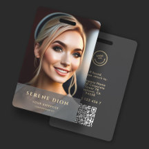 Minimalistisk anställd Namn ID-kort Fullfoto QR