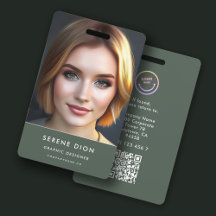 Minimalistisk anställds namn ID-kort foto QR