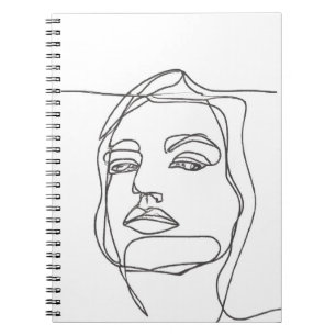 Minimalistisk anteckningsbok för Ansikte Line Art