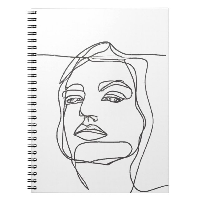 Minimalistisk anteckningsbok för Ansikte Line Art (Framsidan)