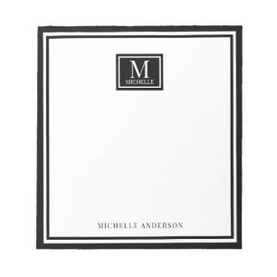 Minimalistisk anteckningsbok med monogram och dubb anteckningsblock