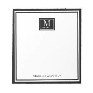 Minimalistisk anteckningsbok med monogram och dubb anteckningsblock