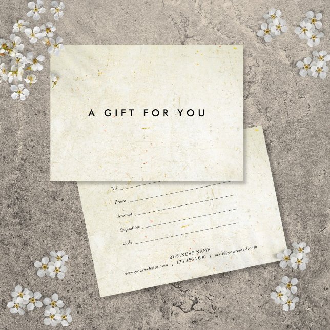 Minimalistisk Antik Boho Presentkort (Minimalist Antique Boho Gift Certificate)
