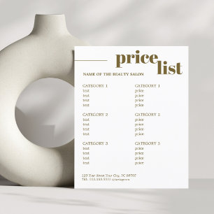Minimalistisk Antik Guld Vit Djärv Skönhetssalong Flygblad