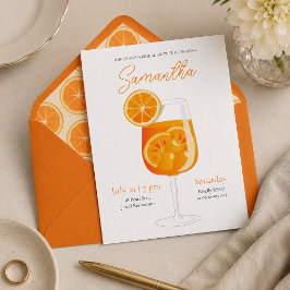 Minimalistisk Aperol Spritz Bröllopsfest Inbjudningar