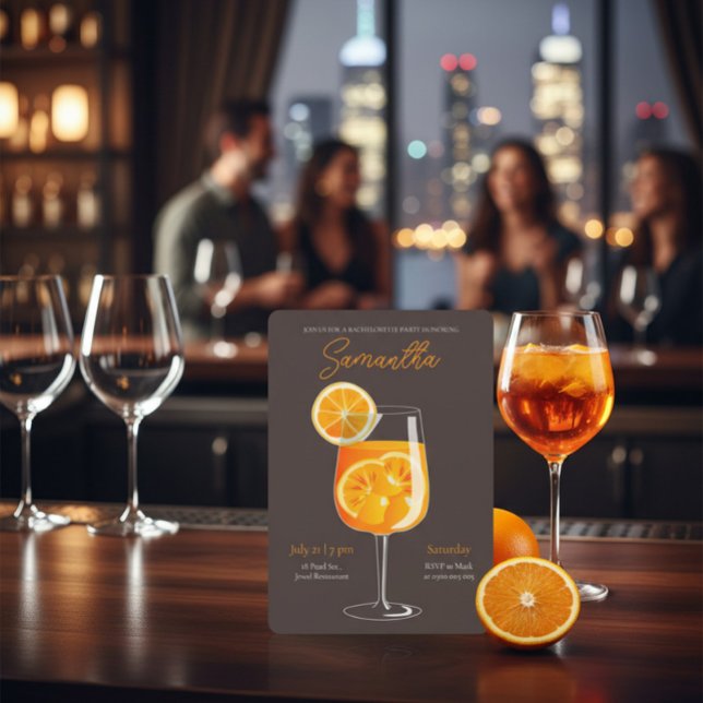 Minimalistisk Aperol Spritz Sängkammarparty Inbjudningar (Skapare uppladdad)
