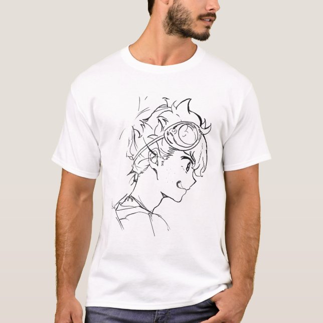 Minimalistisk appare Line Art T Shirt (Framsida)