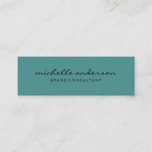 Minimalistisk Aqua-Grönt med kursiv text Mini Visitkort