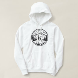 Minimalistisk arbetskraft på sceniskt bergsspår hoodie