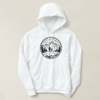 Minimalistisk arbetskraft på sceniskt bergsspår hoodie