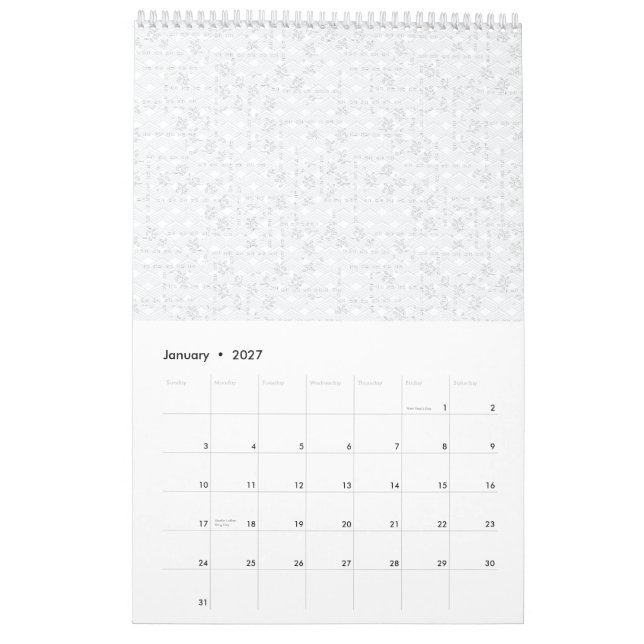 Minimalistisk arbetsytebok för chefer kalender (Jan 2027)