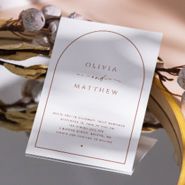 Minimalistisk Arch Bröllop. Modern fotokod och QR- Inbjudningar